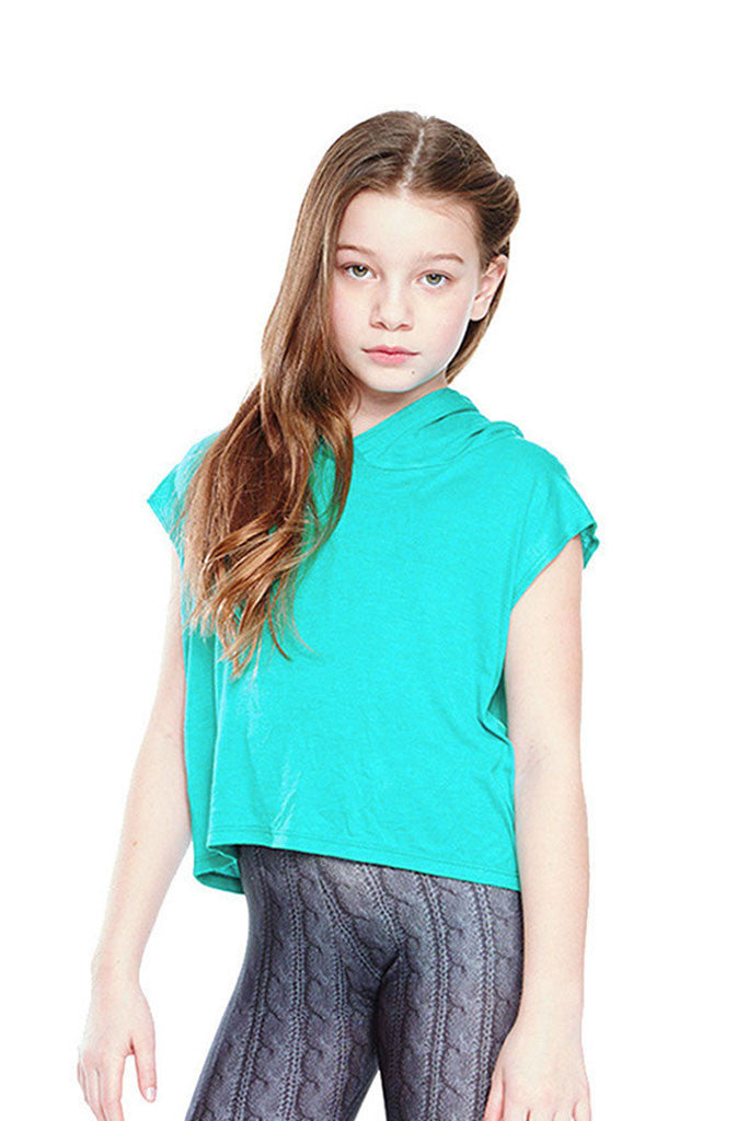 Girls Jade Hooded Crop Top