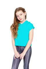 Girls Jade Hooded Crop Top