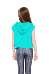 Girls Jade Hooded Crop Top