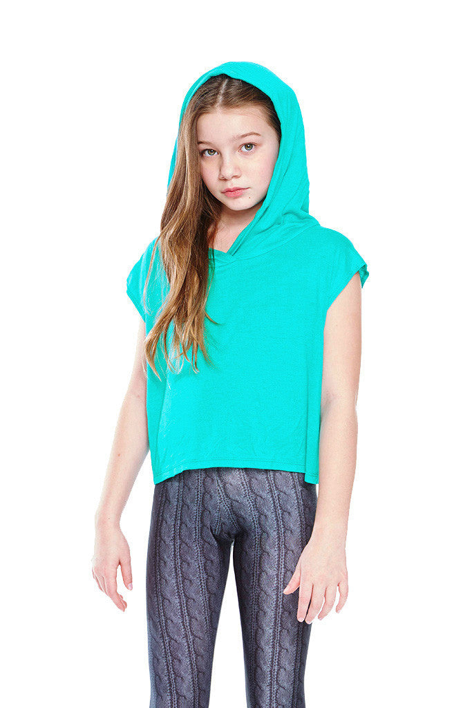 Girls Jade Hooded Crop Top