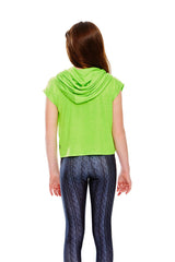 Girls Lime Hooded Crop Top