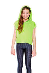 Girls Lime Hooded Crop Top