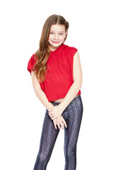 Girls Red Hooded Crop Top