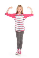 Girls Hello I Am 3/4 Sleeve Baseball T-Shirt