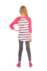 Girls Hello I Am 3/4 Sleeve Baseball T-Shirt