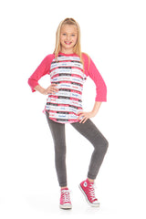 Girls Hello I Am 3/4 Sleeve Baseball T-Shirt