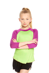 Girls Lime 3/4 Sleeve Baseball T-Shirt