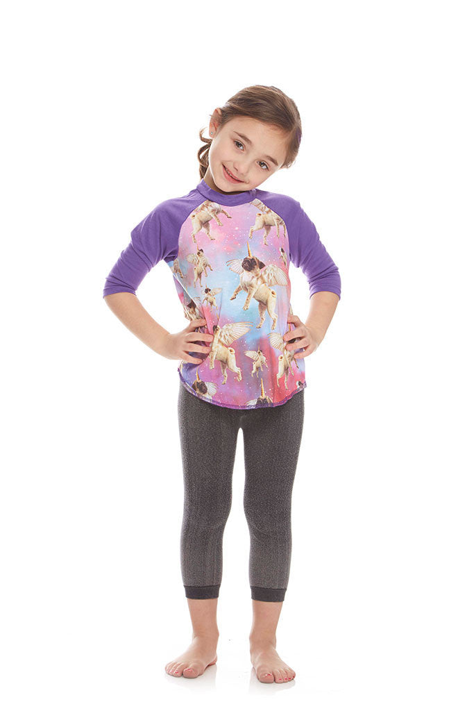 Kids Pugasus 3/4 Sleeve Baseball T-Shirt