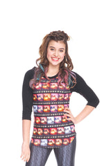 Girls Filters 3/4 Sleeve Baseball T-Shirt
