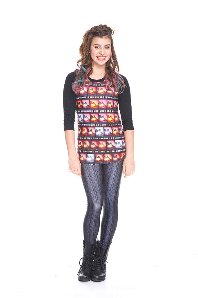 Girls Filters 3/4 Sleeve Baseball T-Shirt