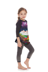 Kids Neon Cupcake 3/4 Sleeve Baseball T-Shirt