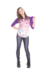 Girls Pugasus 3/4 Sleeve Baseball T-Shirt