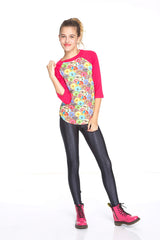 Girls Stacked Donuts 3/4 Sleeve Baseball T-Shirt