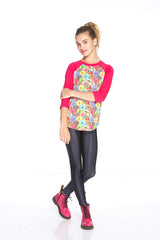 Girls Stacked Donuts 3/4 Sleeve Baseball T-Shirt