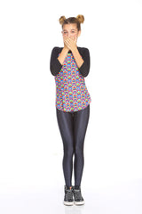 Girls Warhol Monkeys 3/4 Sleeve Baseball T-Shirt