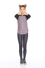 Girls Warhol Monkeys 3/4 Sleeve Baseball T-Shirt