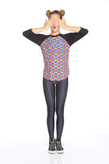 Girls Warhol Monkeys 3/4 Sleeve Baseball T-Shirt