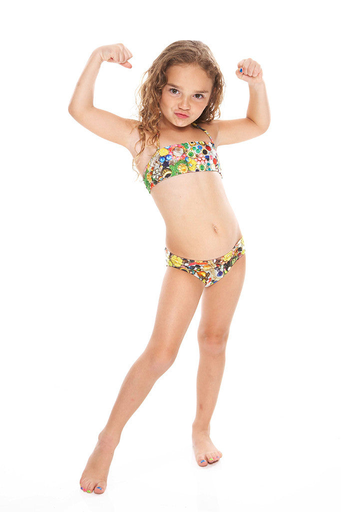 Kids Vintage Mosaic Bandeau Bikini