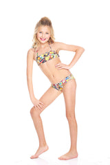 Girls Vintage Mosaic Bandeau Bikini