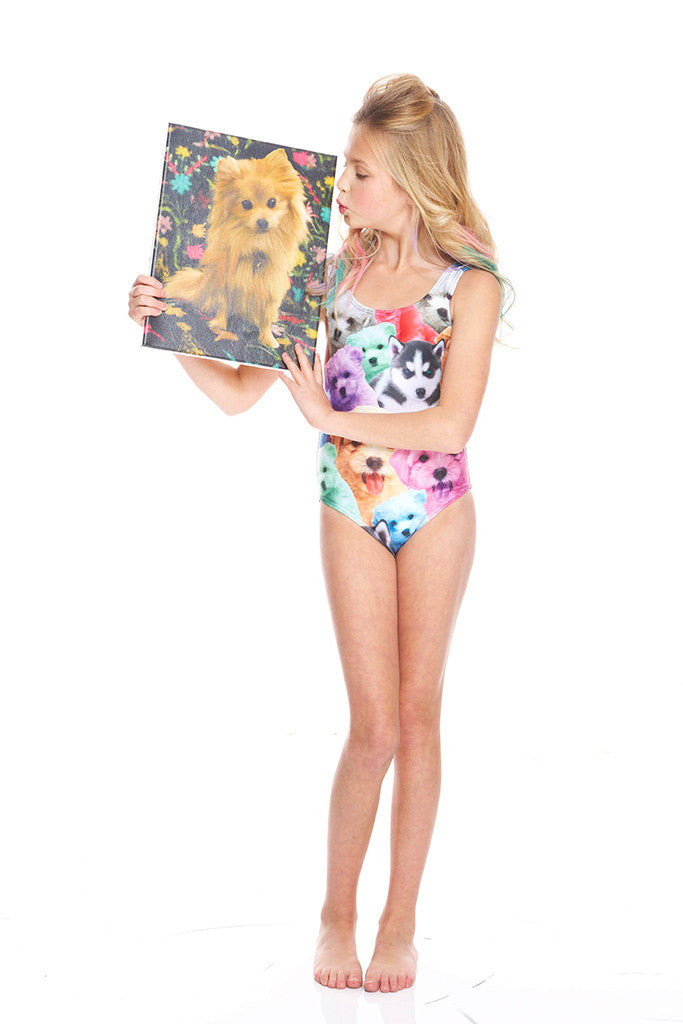 Girls Puppies Sport One Piece