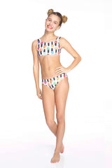 Girls Nail Polish Sports Bra Bikini