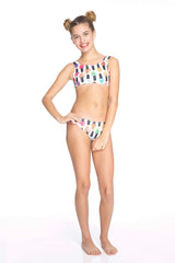 Girls Nail Polish Sports Bra Bikini