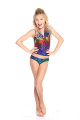 Girls Rainbow Tiger Tankini Halter