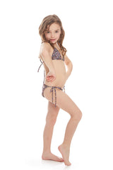 Kids Multi Glitter Triangle Tie Side Bikini