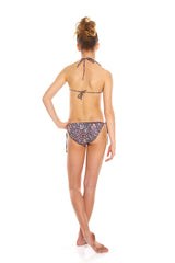 Girls Multi Glitter Triangle Tie Side Bikini
