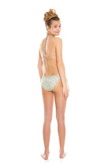 Girls Pastel Snake Triangle Tie Side Bikini