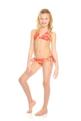 Girls Watermelon Triangle Tie Side Bikini