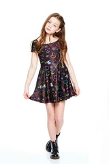 Girls Lite Brite Cap Sleeve Skater Dress