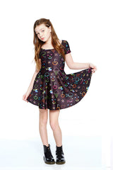 Girls Lite Brite Cap Sleeve Skater Dress