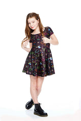 Girls Lite Brite Cap Sleeve Skater Dress