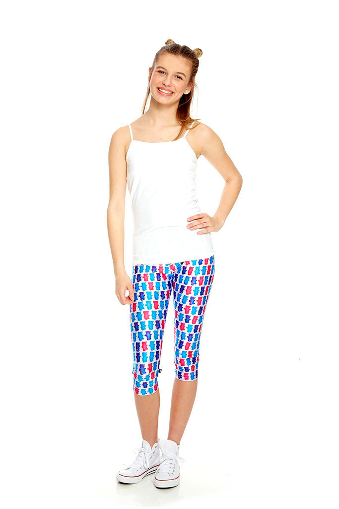 Girls Berry Bears Capri Leggings