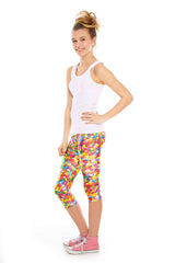 Girls Funfetti Sprinkles Capri Leggings