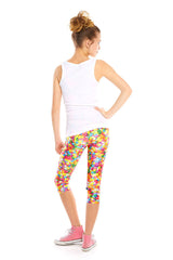 Girls Funfetti Sprinkles Capri Leggings