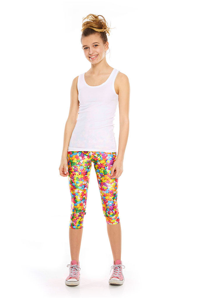 Girls Funfetti Sprinkles Capri Leggings