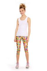 Girls Funfetti Sprinkles Capri Leggings