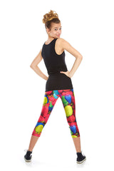 Girls Strawberries Capri Leggings