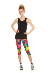 Girls Strawberries Capri Leggings