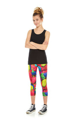 Girls Strawberries Capri Leggings