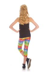 Girls Emoji Rainbow Capri Leggings