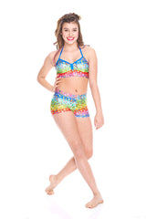 Girls Emoji Rainbow Dance Shorts