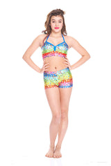 Girls Emoji Rainbow Dance Shorts