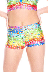 Girls Emoji Rainbow Dance Shorts