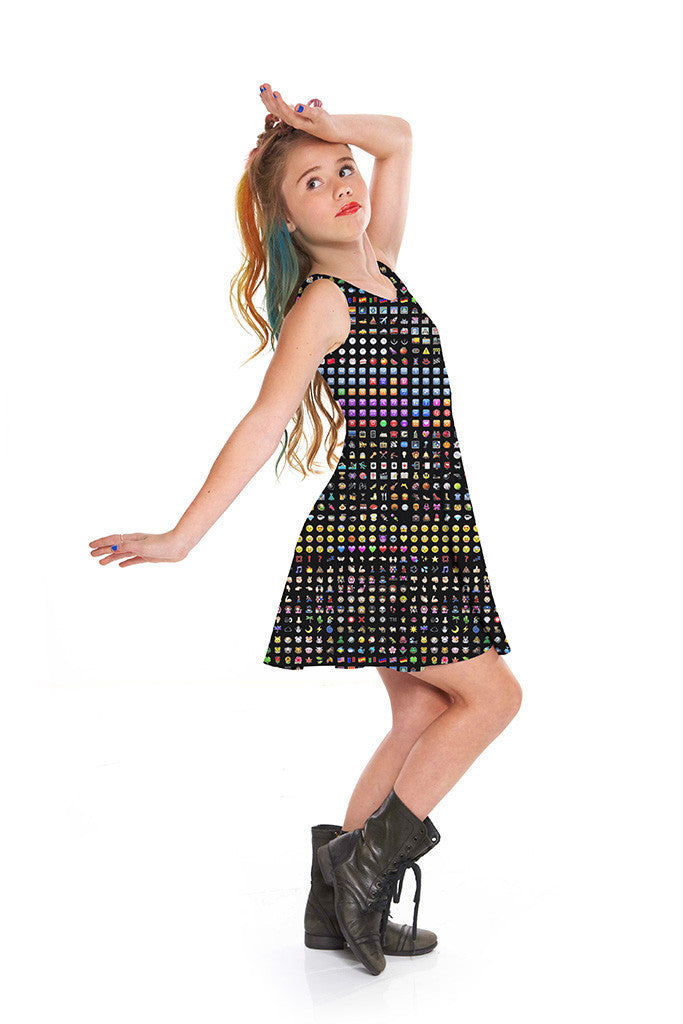 Girls Emoji Skater Dress