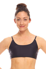 Womens Black 5 Tier Elastic Strap Sports Bra