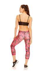Womens Shocking Coral 5 Tier Elastic Strap Sports Bra