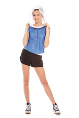 Girls Royal Hooded Fishnet Top